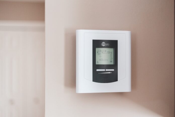 A smart thermostat for home heating.